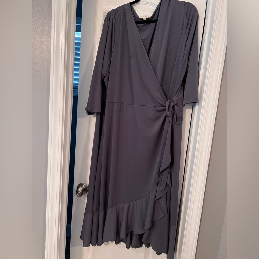 Gray wrap dress